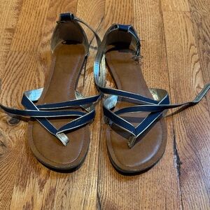 Merona blue gladiator thong sandal size 9